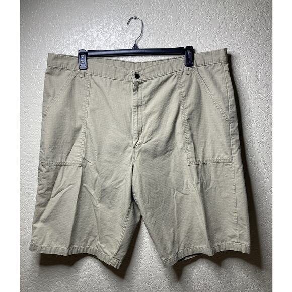 DICKIES Shorts Mens Size 44 Ripstop Khaki Long Wide Leg Bermuda - Picture 1 of 13